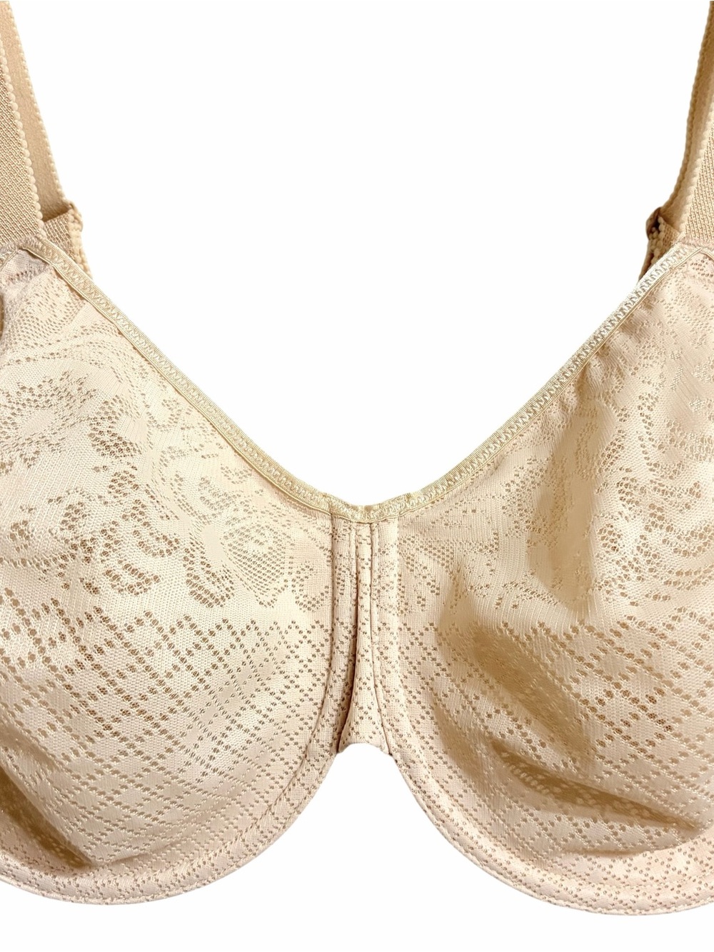 Wacoal Visual Effects Minimizer Bra Womans 40D Natural Underwire Lace Mesh Lined - Picture 2 of 8